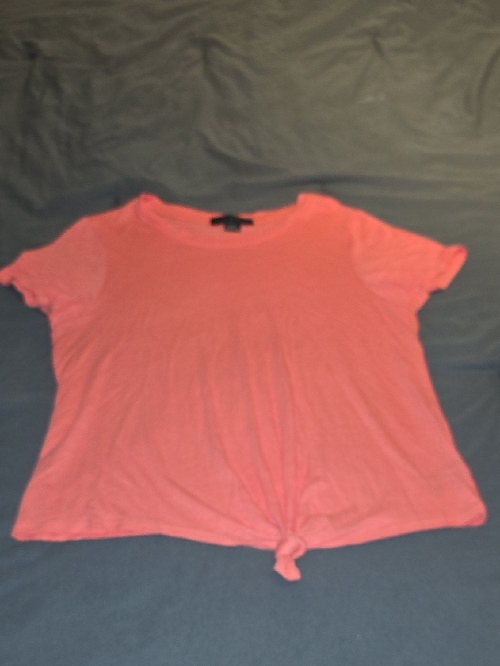 Social Standard By Sanctuary Coral Tie-Front Short Sleeve Tee